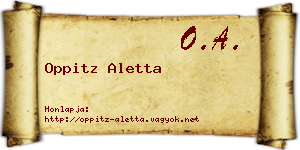 Oppitz Aletta névjegykártya